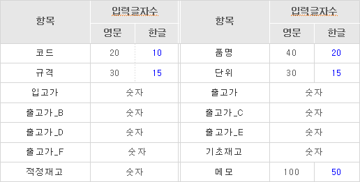 입력 형식