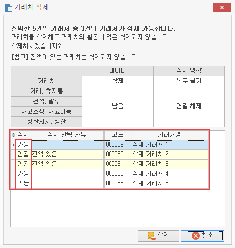 거래처 일괄 삭제하기 이미지3