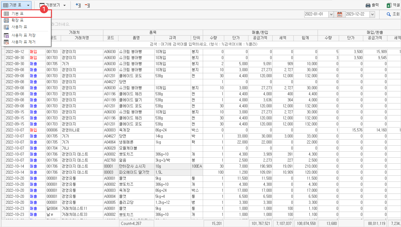 표 항목 설명 메인 이미지